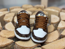 Load image into Gallery viewer, Brown and white realistic, tennis shoes for dolls 16 scale shoes for Ken miniature shoes for dolls