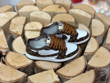 Load image into Gallery viewer, Brown and white realistic, tennis shoes for dolls 16 scale shoes for Ken miniature shoes for dolls