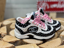Load image into Gallery viewer, Luxury tennis shoes for barbie dolls miniature luxury CC shoes 1/6 scale