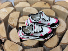 Load image into Gallery viewer, Pink and black Balenciag tennis shoes for barbie dolls 1:6 scale miniature shoes for fashion dolls
