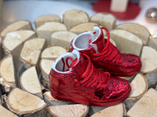 Load image into Gallery viewer, Metallic red tennis shoes for Ken 1/6 scale miniature shoes for dolls