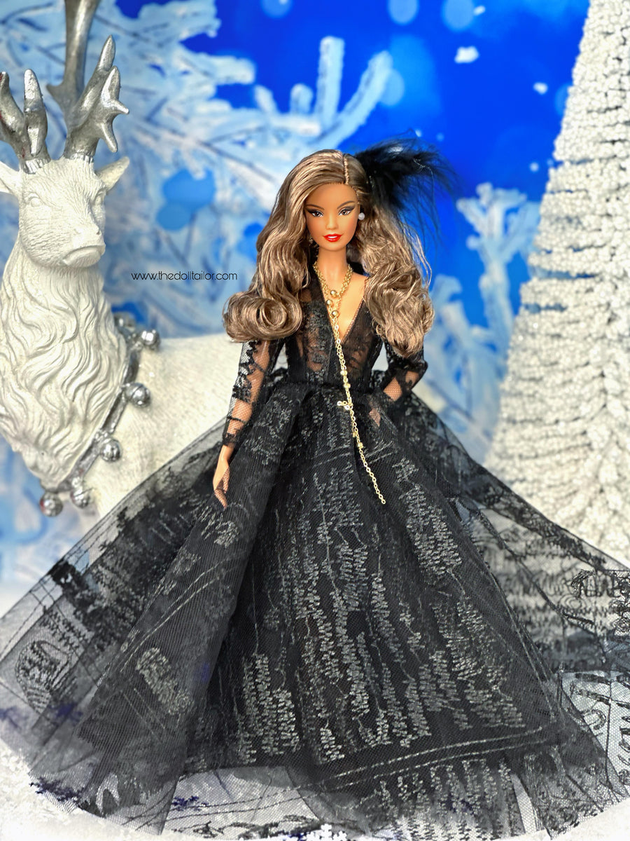 Black dress for barbie doll