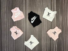 Load image into Gallery viewer, Barbie doll crop with tops luxury logo 1/6 scale tops for dolls