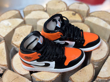 Load image into Gallery viewer, Orange realistic tennis shoes for Ken dolls 16 scale miniature shoes for doll