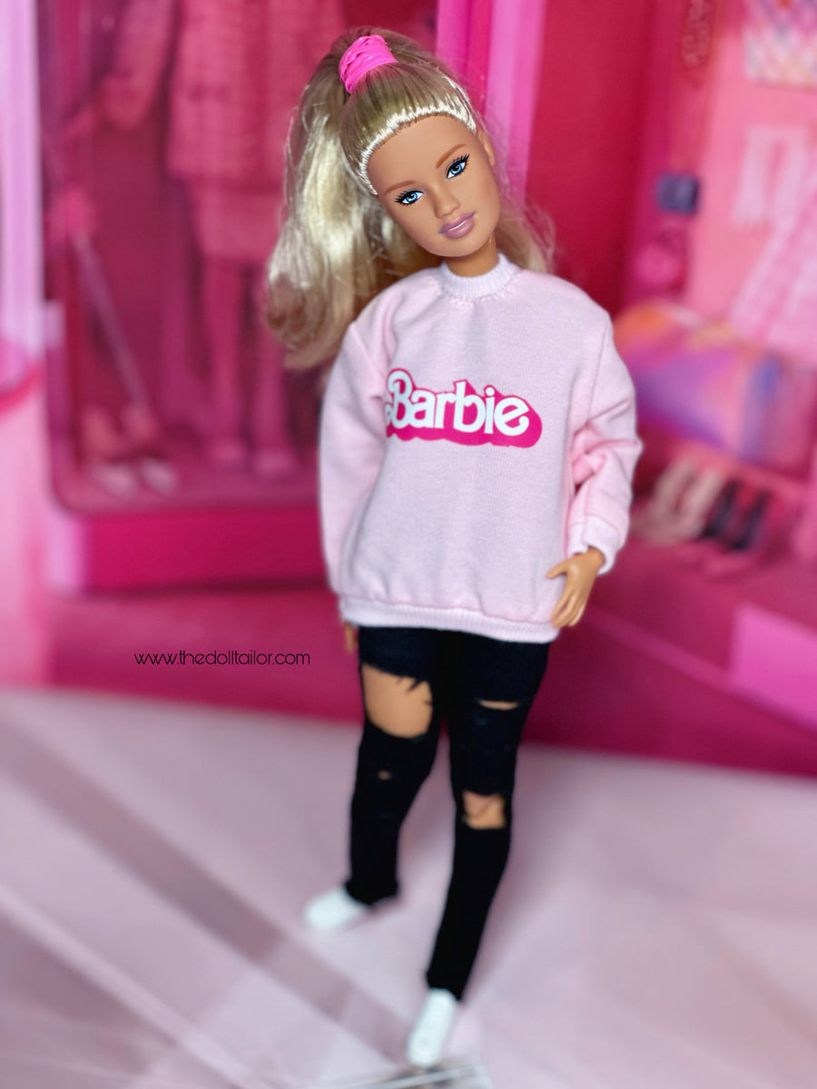 Pink sweater for Barbie doll with Logo – The Doll Tailor