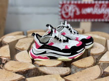 Load image into Gallery viewer, Pink and black Balenciag tennis shoes for barbie dolls 1:6 scale miniature shoes for fashion dolls