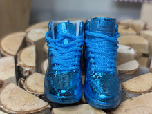 Load image into Gallery viewer, Metallic blue shoes for Ken doll 1/6 scale miniature shoes for dolls realistic