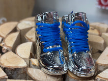 Load image into Gallery viewer, Silver shoes for Ken dolls realistic tennis shoes for 1:6 scale dolls miniature shoes for dolls