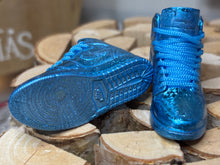 Load image into Gallery viewer, Metallic blue shoes for Ken doll 1/6 scale miniature shoes for dolls realistic