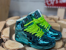 Load image into Gallery viewer, Blue and neon shoes for dolls 1/6 scale miniature tennis shoes for Ken dolls