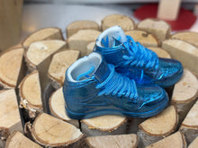 Load image into Gallery viewer, Metallic blue shoes for Ken doll 1/6 scale miniature shoes for dolls realistic