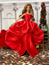 Load image into Gallery viewer, Red gown for Barbie dolls Christmas balloon dress for barbie