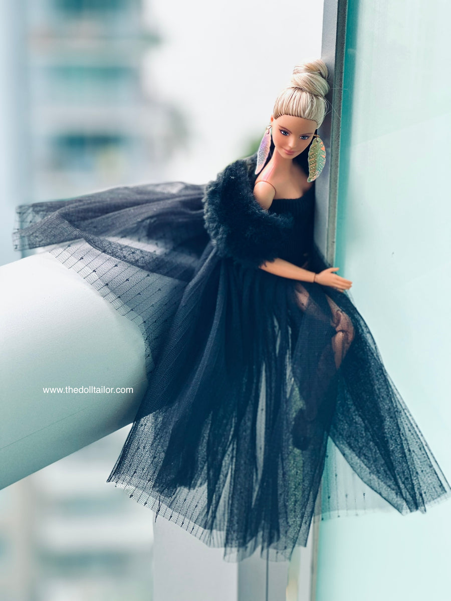 Black wedding dress for barbie doll – The Doll Tailor