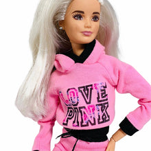 Load image into Gallery viewer, Pink shorts and hoodie for Barbie doll