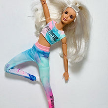 Load image into Gallery viewer, Tie dye leggings and crop top “PINK “logo