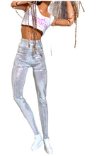 Load image into Gallery viewer, Metallic silver leggings for Barbie doll