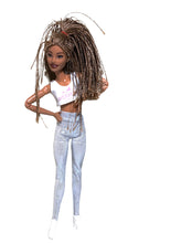 Load image into Gallery viewer, Metallic silver leggings for Barbie doll