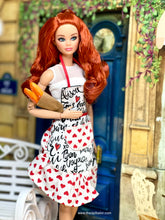 Load image into Gallery viewer, Ruffly French apron for fashion dolls