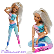 Load image into Gallery viewer, Tie dye leggings and crop top “PINK “logo