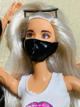 Load image into Gallery viewer, Black Barbie doll face mask pleather face mask