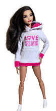 Load image into Gallery viewer, Pink and white Hoodie for Barbie Doll