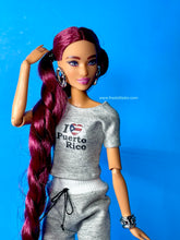 Load image into Gallery viewer, Grey Barbie Doll T shirt “I Love Puerto Rico”