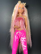 Load image into Gallery viewer, Pink Pleather Sweatpants – Handmade Barbie & 1:6 Scale Doll Clothes
