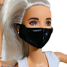Load image into Gallery viewer, Black Barbie doll face mask pleather face mask