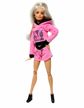Load image into Gallery viewer, Pink shorts and hoodie for Barbie doll