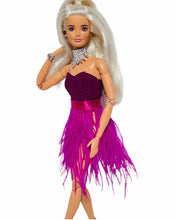 Load image into Gallery viewer, Pink dress for Barbie doll cocktail dress