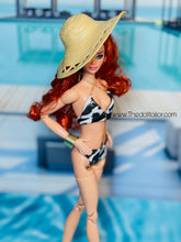 Load image into Gallery viewer, Black and gold bikini for 1/6 scale fashion dolls