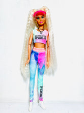 Load image into Gallery viewer, Tie dye leggings and crop top “PINK “logo