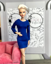 Load image into Gallery viewer, Blue dress for Barbie doll cocktail dress for dolls