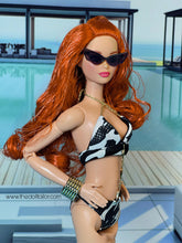Load image into Gallery viewer, Black and gold bikini for 1/6 scale fashion dolls