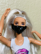 Load image into Gallery viewer, Black Barbie doll face mask pleather face mask