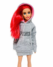 Load image into Gallery viewer, Pink oversized hoodie for Barbie doll