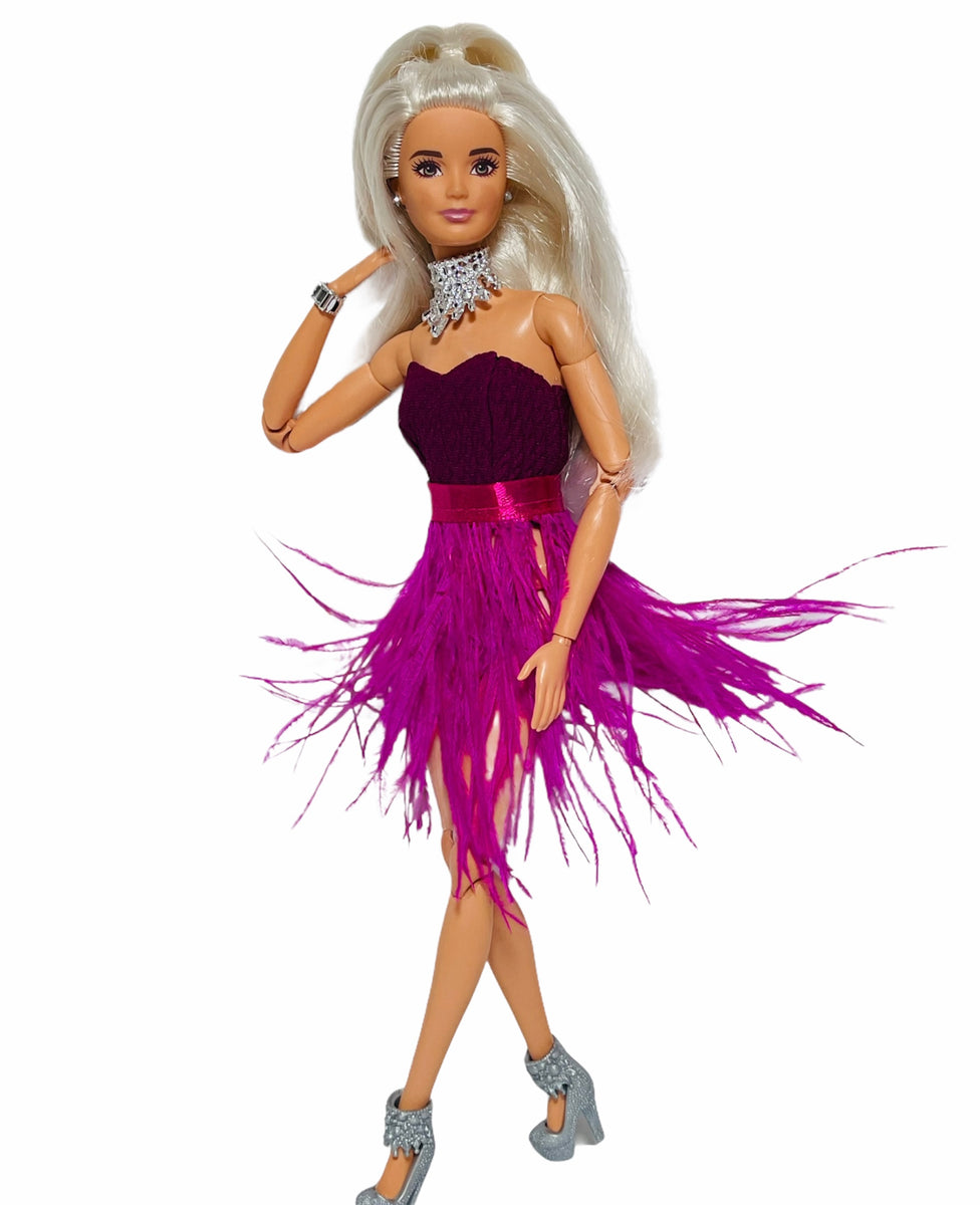 barbie cocktail dress Pink for doll dress – The Doll Tailor Size:42 Unhemmed Zephyr Mini Dress - Royal Blue Color Length Status:In Stock