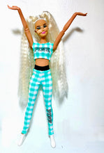 Load image into Gallery viewer, Green Gingham crop top and matching leggings