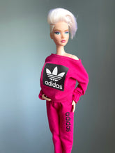 Load image into Gallery viewer, Pink tracksuit for Barbie Hot Pink sweatshirt and Sweatpants
