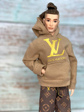 Load image into Gallery viewer, Ken doll luxurious brown hoodie and shorts