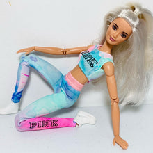 Load image into Gallery viewer, Tie dye leggings and crop top “PINK “logo