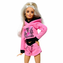 Load image into Gallery viewer, Pink shorts and hoodie for Barbie doll