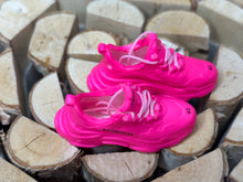 Load image into Gallery viewer, Pink tennis shoes for barbie dolls miniature luxury shoes 1/6 scale
