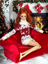 Load image into Gallery viewer, Red Christmas sweater for Barbie doll
