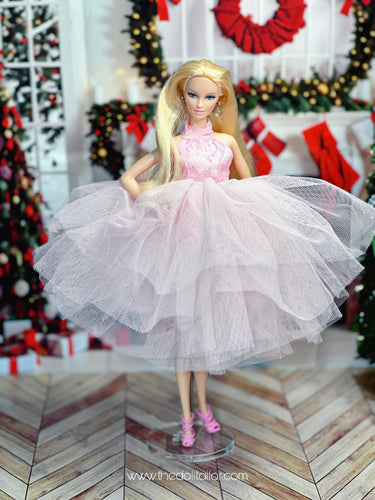 Pink tutu dress for barbie dolls