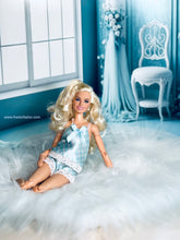 Load image into Gallery viewer, Blue satin pajama for a Barbie doll

