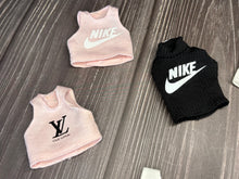 Load image into Gallery viewer, Barbie doll crop with tops luxury logo 1/6 scale tops for dolls

