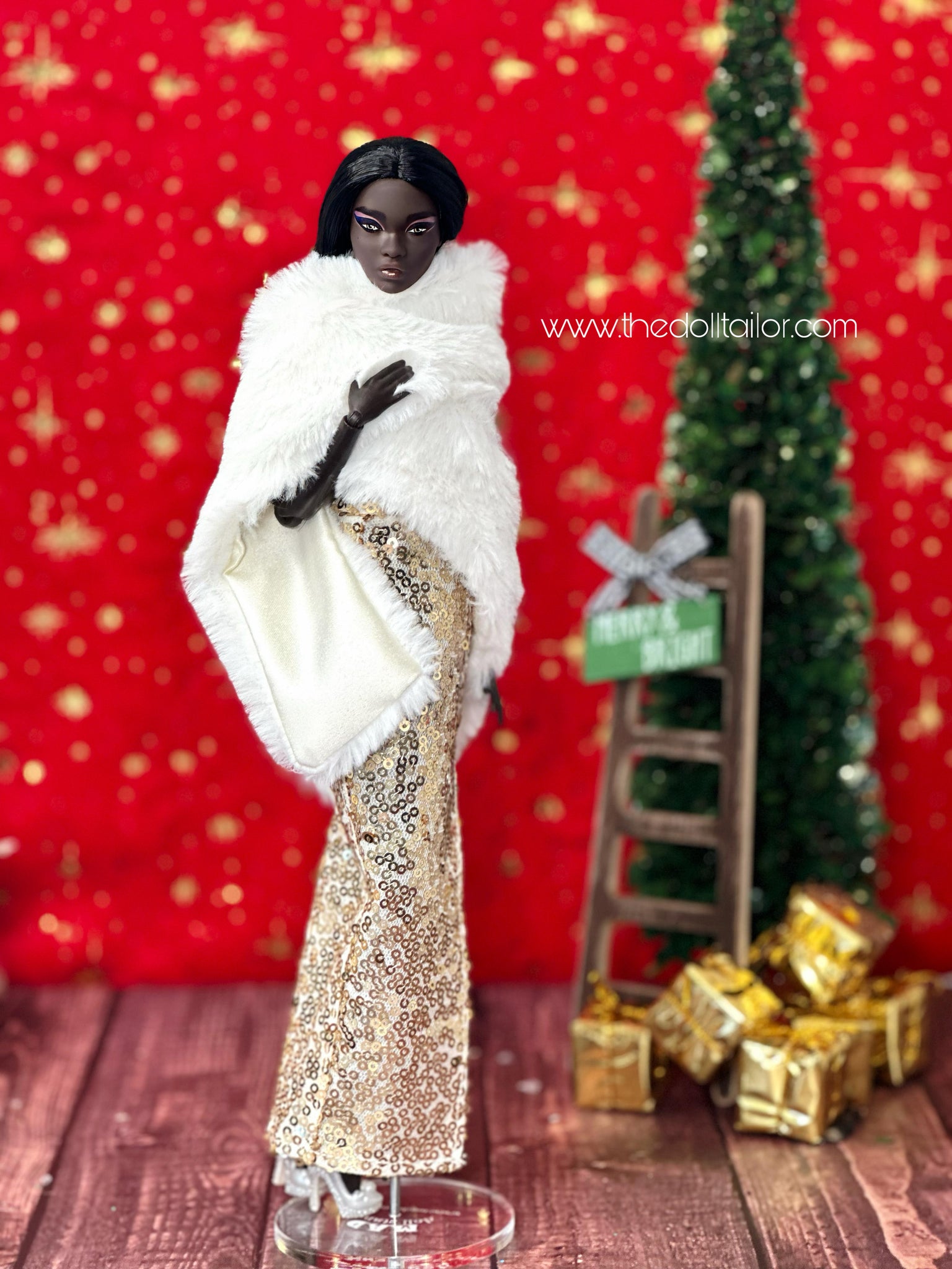 Golden dress for barbie doll New years Eve dress for barbie The Doll Tailor Golden dress for barbie doll New years Eve dress for barbie The Doll Tailor