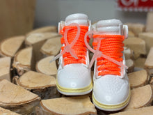 Load image into Gallery viewer, White and orange realistic Ken doll shoes miniature shoes 1/6 scale shoes
