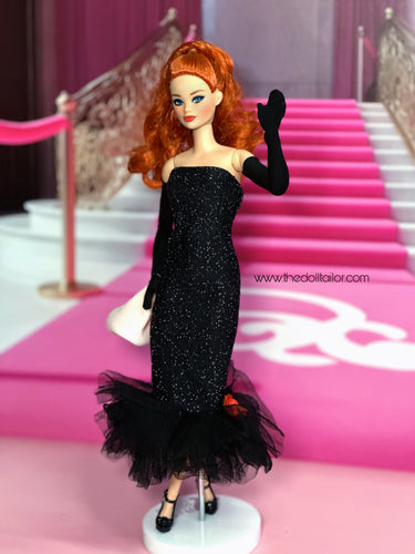 Black dress for barbie doll